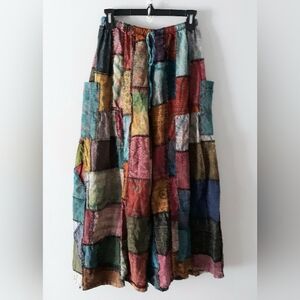 Colorful Patchwork Wide Leg Pants